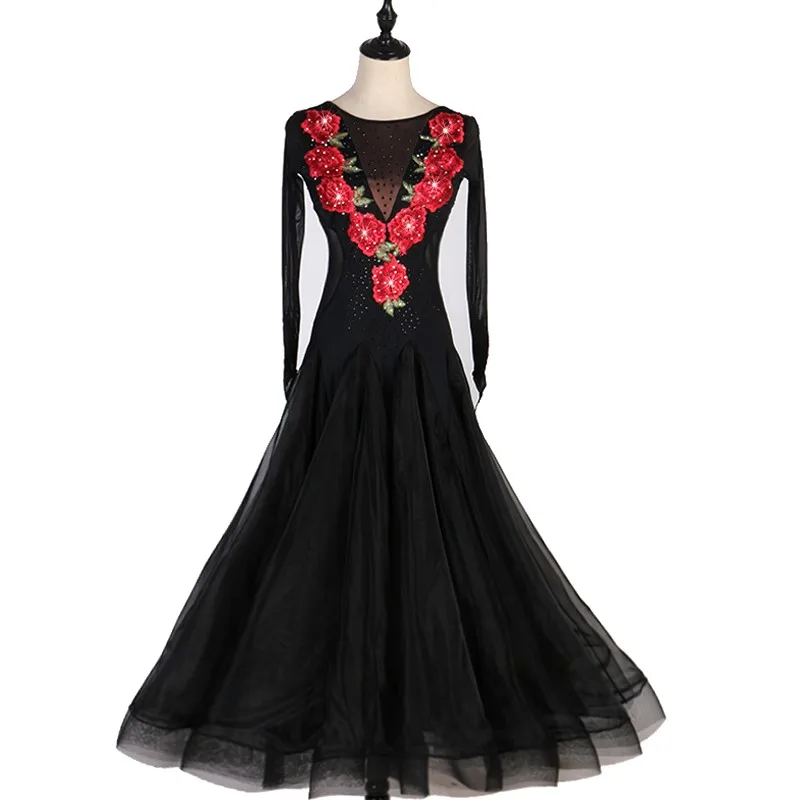 

Elegant High Quality Custom Size Women Ladies Dance Performance Competition Dress Ballroom