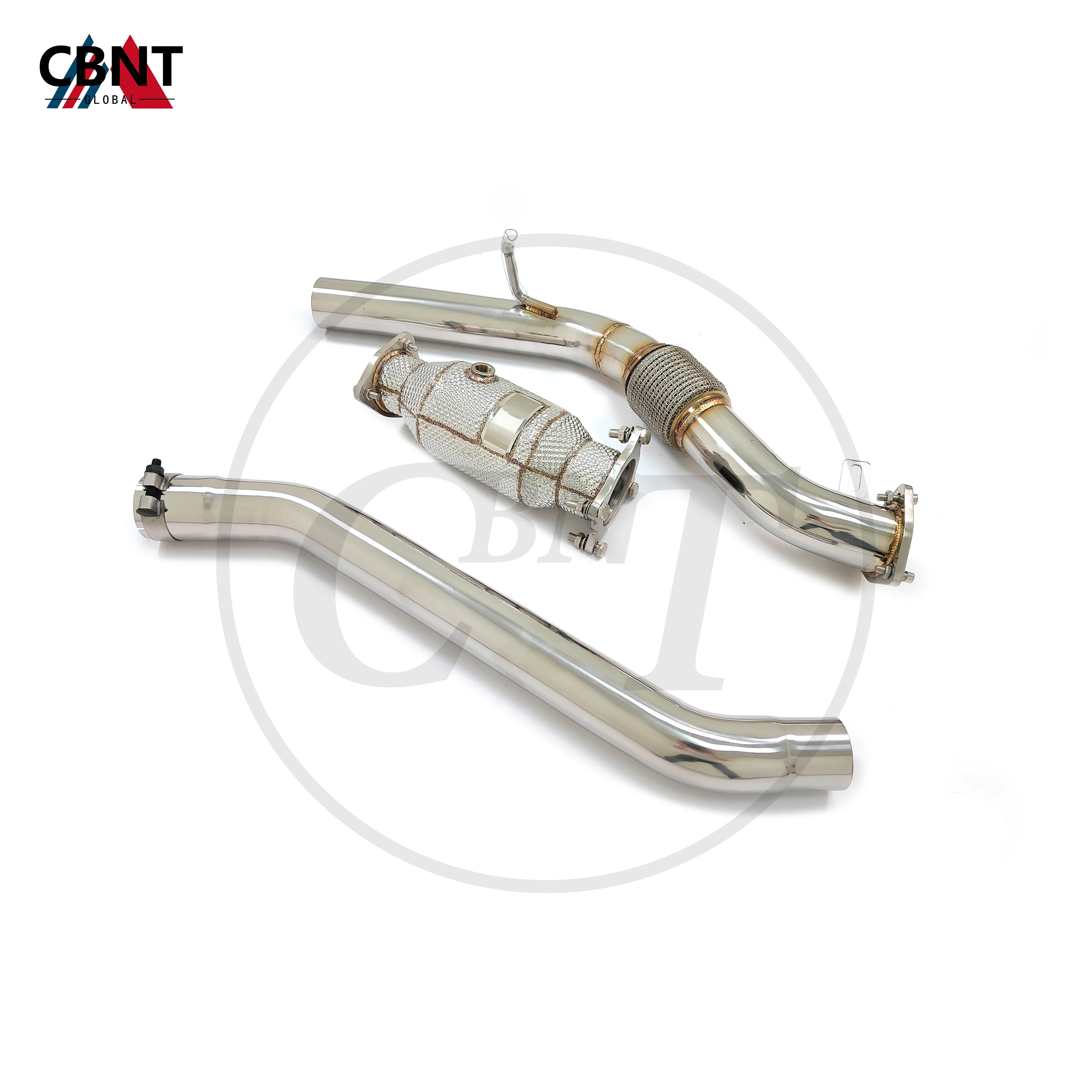 

CBNT Exhaust System Front Pipe+Catted/Catless Downpipe for Audi A4 A5 A6 A7 Q5 B9 2.0T Accessories High Quality SS304