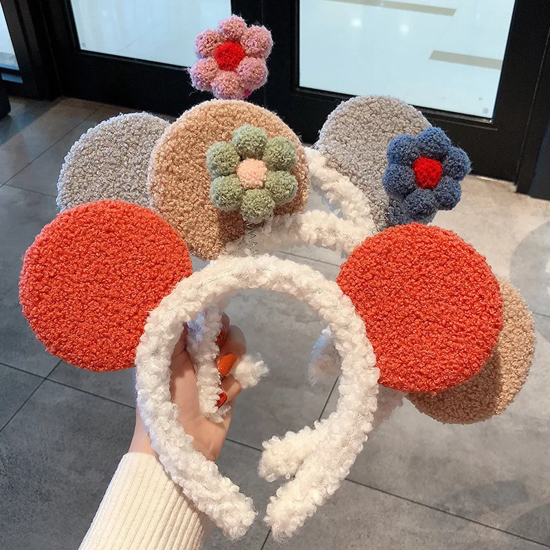 

Cute Flower Lamb Wool Hairbands Kids Lovely Rabbit Bear Animal Ear Headband Cosplay Ornament Hoops Band Fashion Hair Accessories