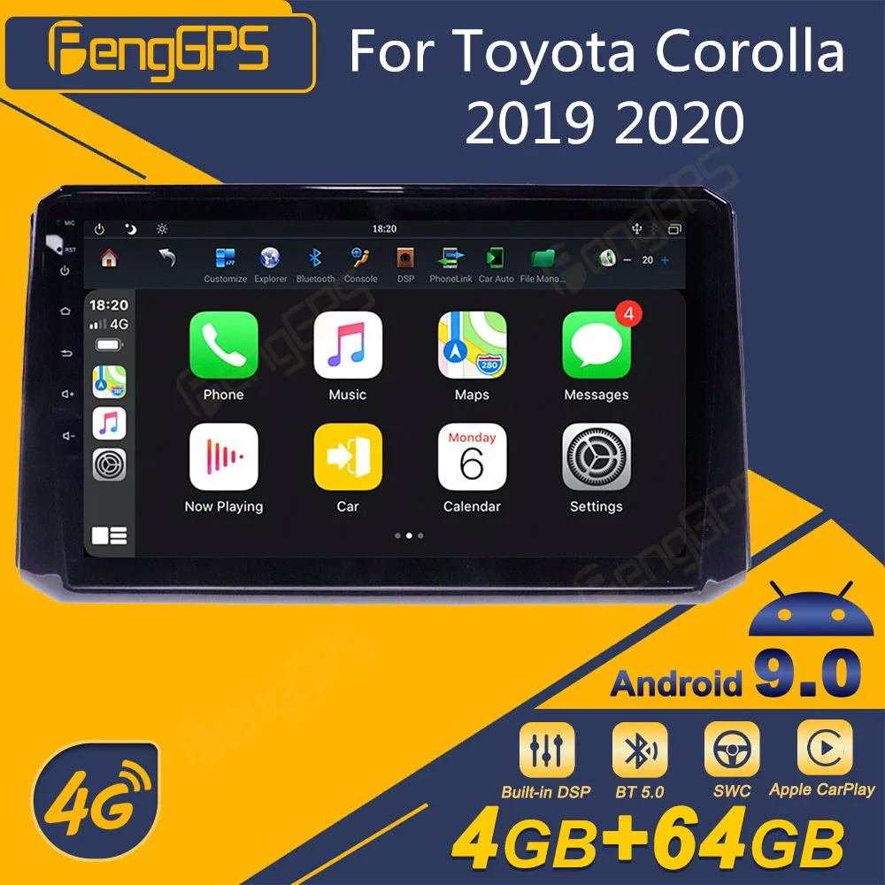

Автомагнитола для Toyota Corolla 2019, 2020, Android, 2Din, стереоприемник, Авторадио, мультимедийный плеер, GPS-навигация, экран головного устройства