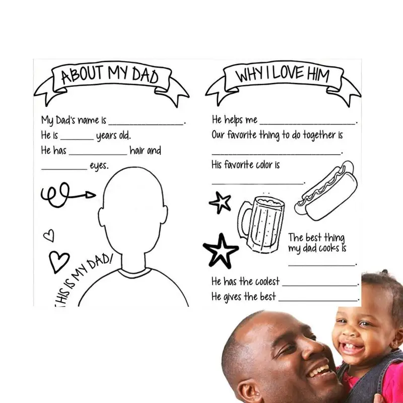 

Fill In Blank Father's Day Card Father's Day Blank Greeting Holders Encouragement Greeting Cards DIY Birthday Cards Bulk