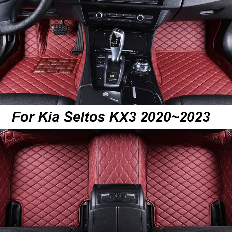 

Автомобильные коврики для Kia Seltos KX3 2020 ~ Прямая поставка, аксессуары для интерьера автомобиля, 100% подходят для кожаных ковриков, ковриков, подставки для ног