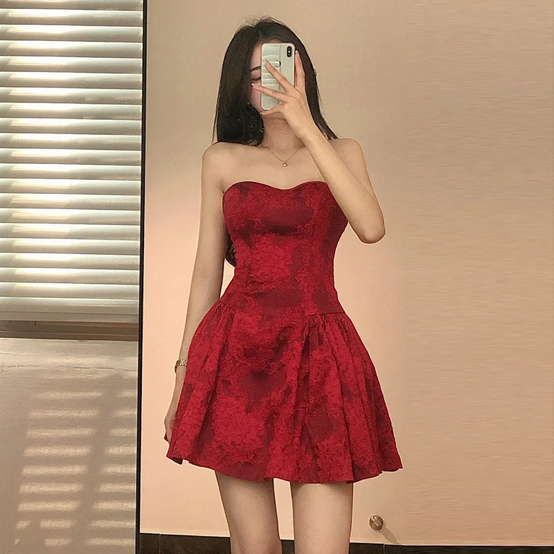 Дизайнерское сексуальное летнее вечернее платье без бретелек винтажное женское