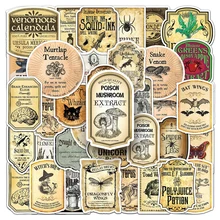 10/30/50pcs Vintage Magic Potion Label Stickers Horror Halloween Sticker Decorative Bottle Window Notebook Luggage Decals Toys