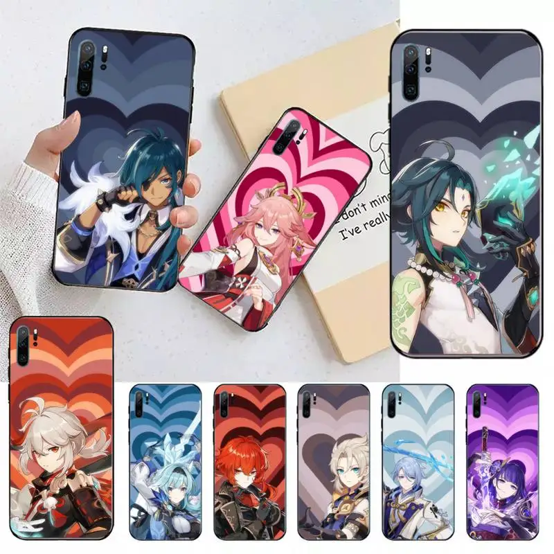 

Genshin Impact cartoon heart circle Phone Case For Huawei honor Mate 30 40 50 20 8 70 5 9 10 Pro P x i s y Lite nova