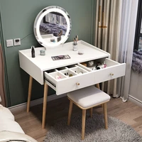 net red dressing table bedroom modern simple mini dressing table mirror girls with lights ins dressing table