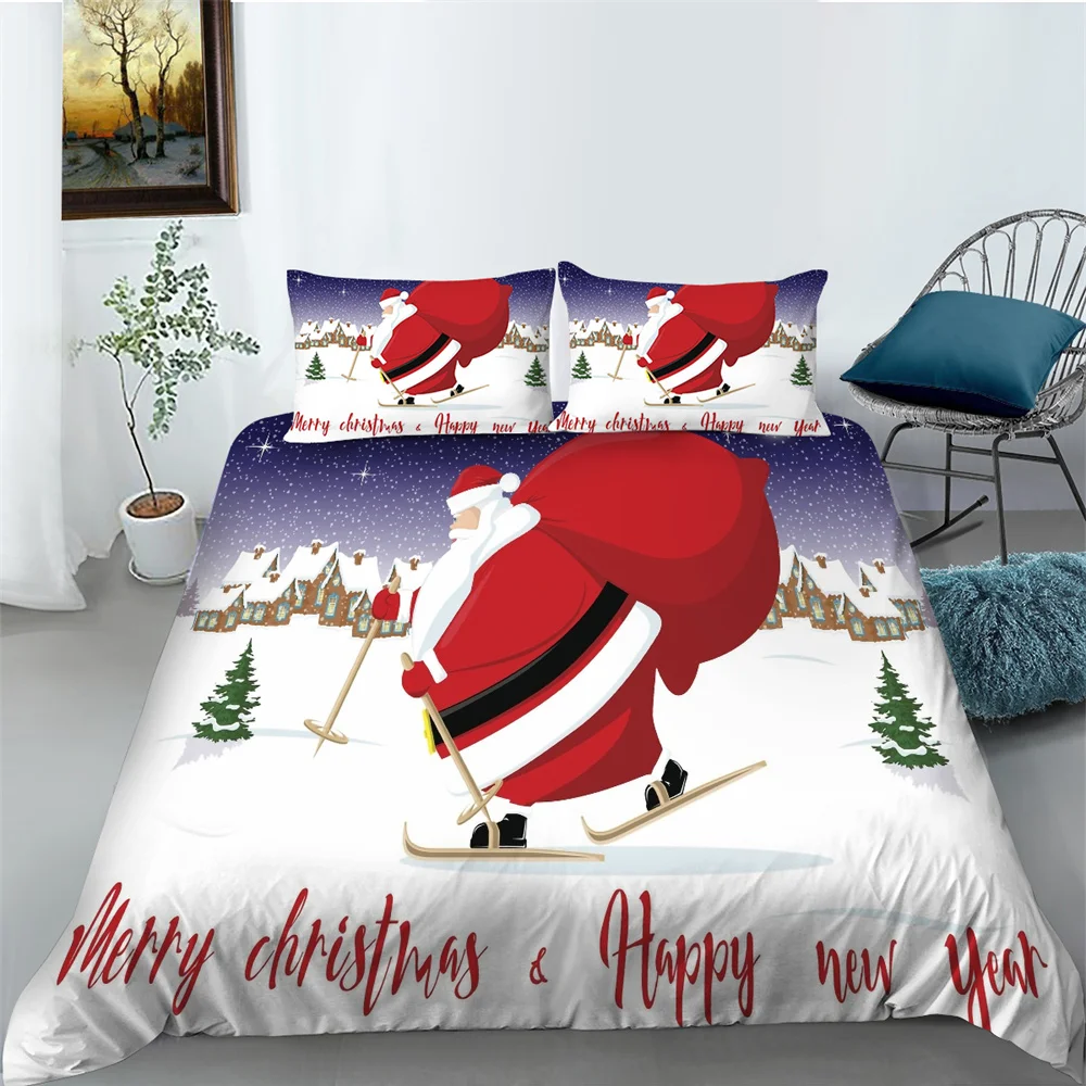

Рождественский комплект пододеяльников с наволочкой детский подростковый дышащий домашний текстиль модное постельное белье одноразмерные постельные комплекты