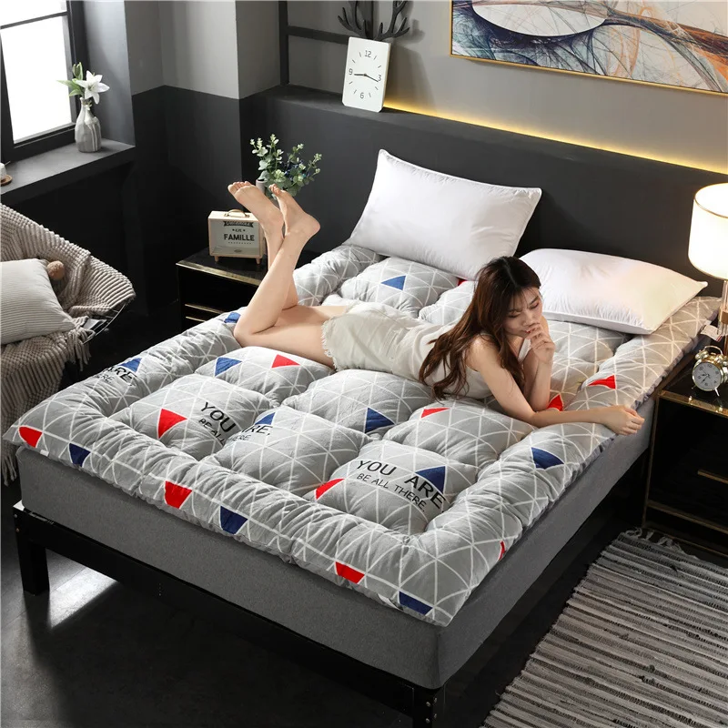 

Толстый мягкий матрас для студенческого общежития, плюшевый матрас из полиэфирного волокна, супермягкий, влагостойкий