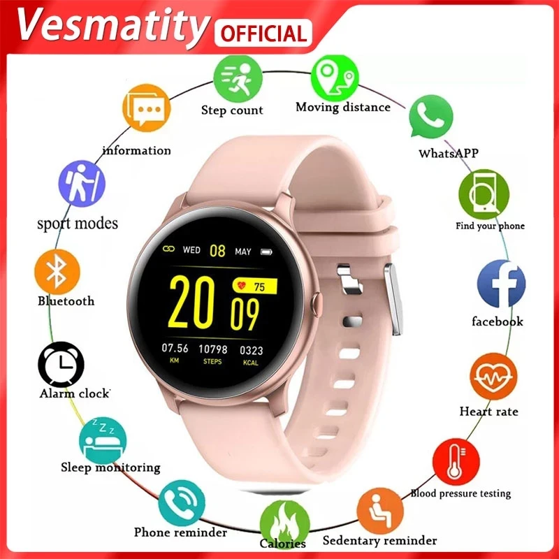 

Original KW19 Heart Rate Monitor Smart Watch Women Men IP67 Waterproof Men Sport Watch Fitness Tracker For Android IOS