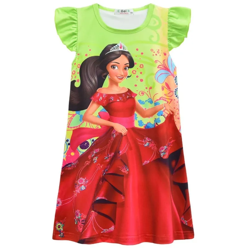 Милое детское платье с летающими рукавами и Микки Диснеем индивидуальная летняя