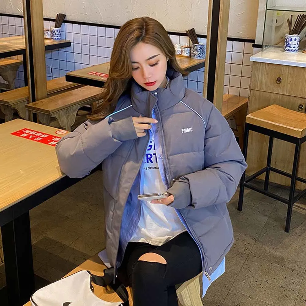 Casual Winter Outwear Jacket Parkas 2023 Winter Women Oversized Parkas Jacket Fashion Solid Stand Collar Thick Warm Padded Coat