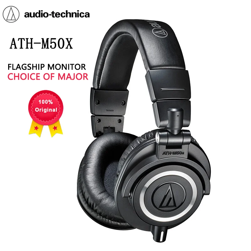 Оригинальные Hi-Fi наушники ATH M50X, профессиональные полностью закрытые наушники для мониторинга, складные музыкальные игровые наушники