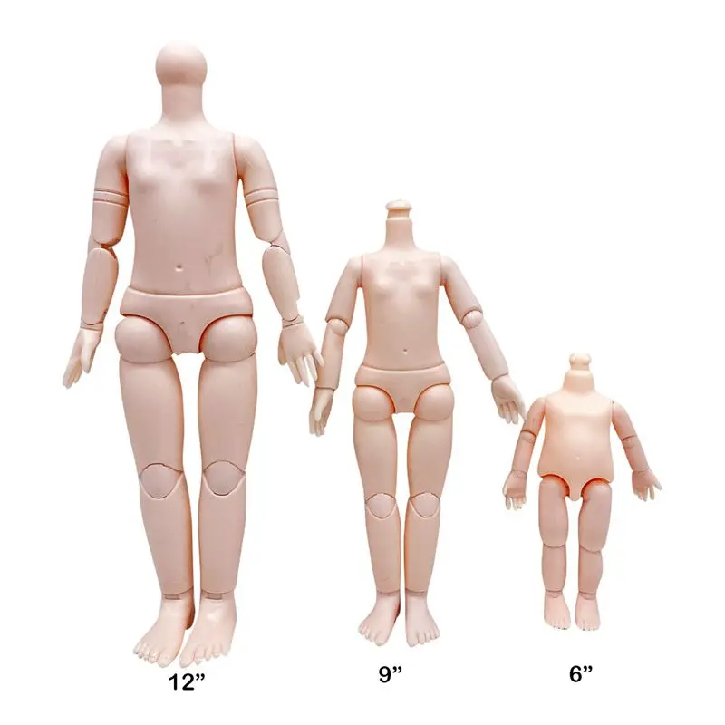 12/9/6 Inch Plastic 7 Joints Body For BJD Doll Accessories 3
