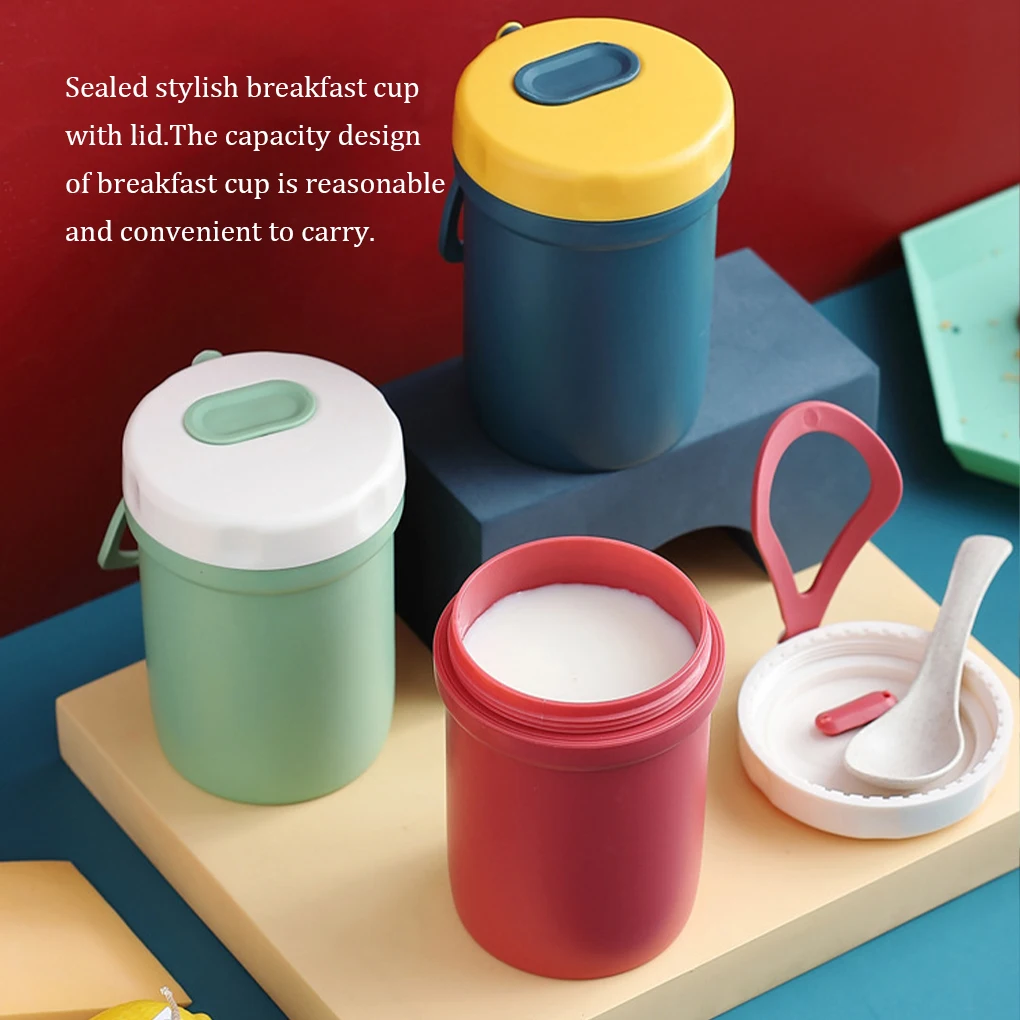 

Пластиковая двухслойная уплотненная герметичная чашка для супа, Герметичная Кружка для завтрака, термостойкая кемпинговые кружки, красный цвет