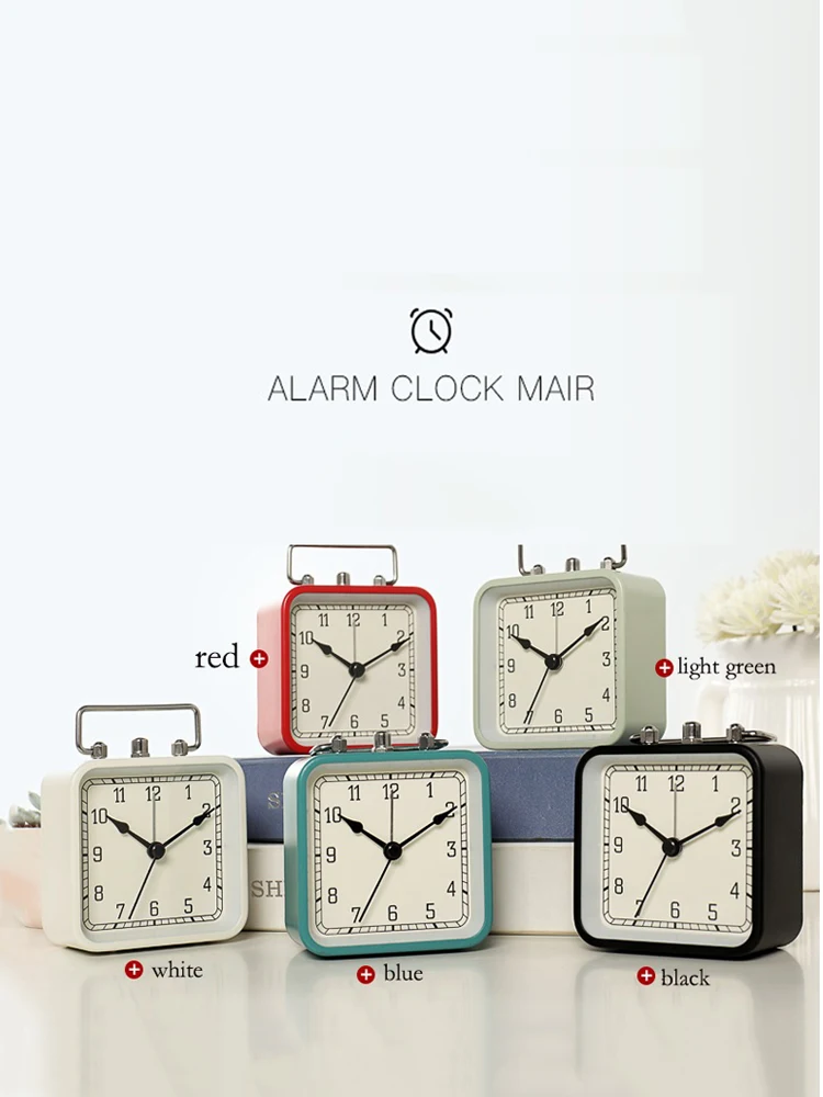 Винтажные металлические ночники будильник для спальни студенческие часы