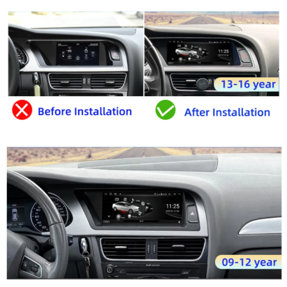 Автомобильный радиоприемник Android 14 для Audi A4 B8 2009-2016 авто Мультимедийный