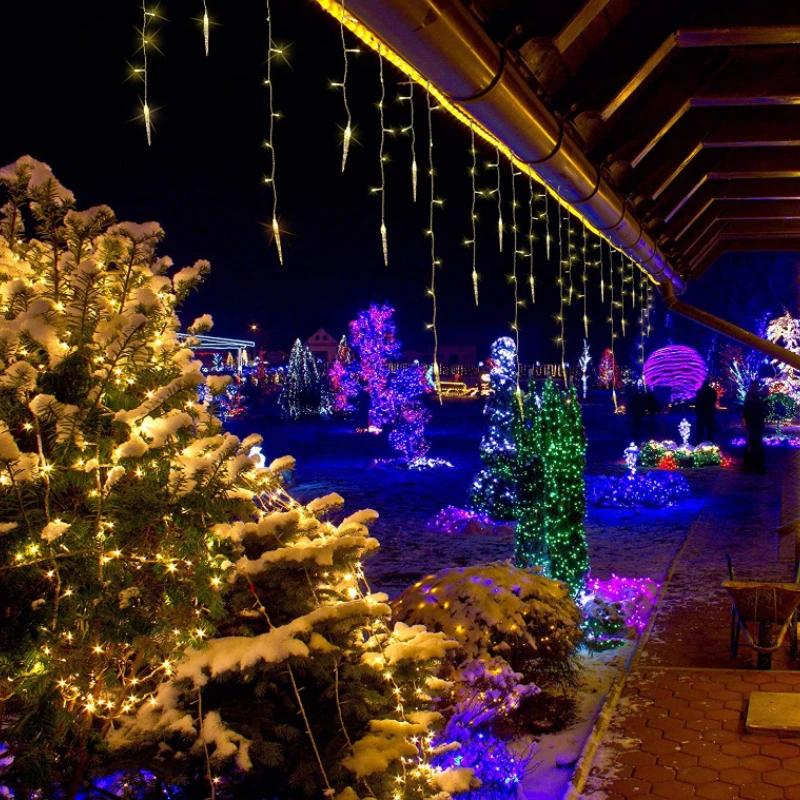 

New EU Plug Christmas Fairy LED String Lights Wedding Garland Garden Outdoor Indoor Decor Decorations for Home Room Curtain Lamp