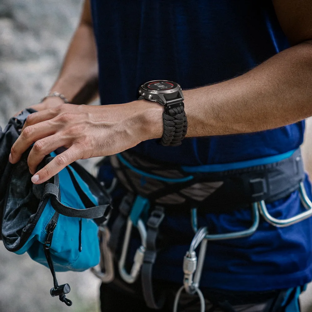 Ремешок для часов HEMSUT для Garmin Quickfit 2226 мм, нейлоновая оплетка, 550 паракордов, ремешки на запястье, совместимость с Tactix Marq Instinct (art.: 3920da513e06d) - 3920da513e06d