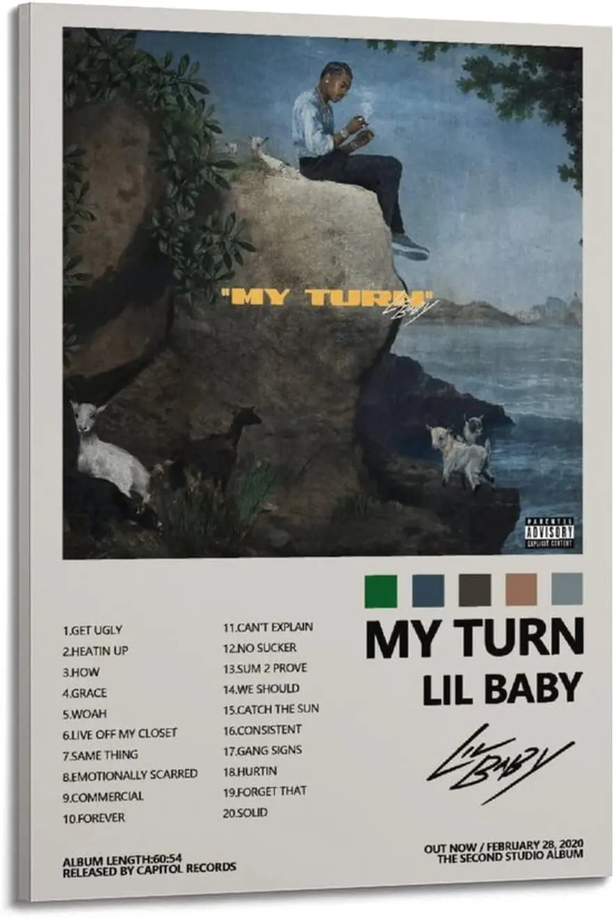 

Альбом «Мой поворот» Lil Baby, настенный постер, винтажная комната, домашняя живопись, картина, украшение, Забавный принт, роспись, Декор, современное искусство, без рамки