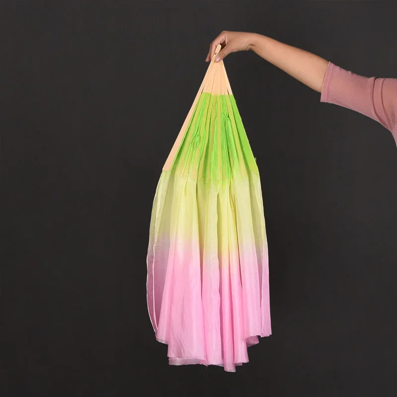 Женская длинная бамбуковая Фата для танца живота зеленая/желтая/Розовая с