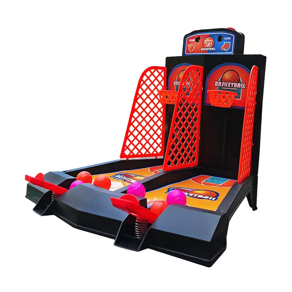

Double Shot Machine Mini Hoops Basketball Shooting Toy Interactive Kids Desktop Game Boy Plastic Fitness Stray