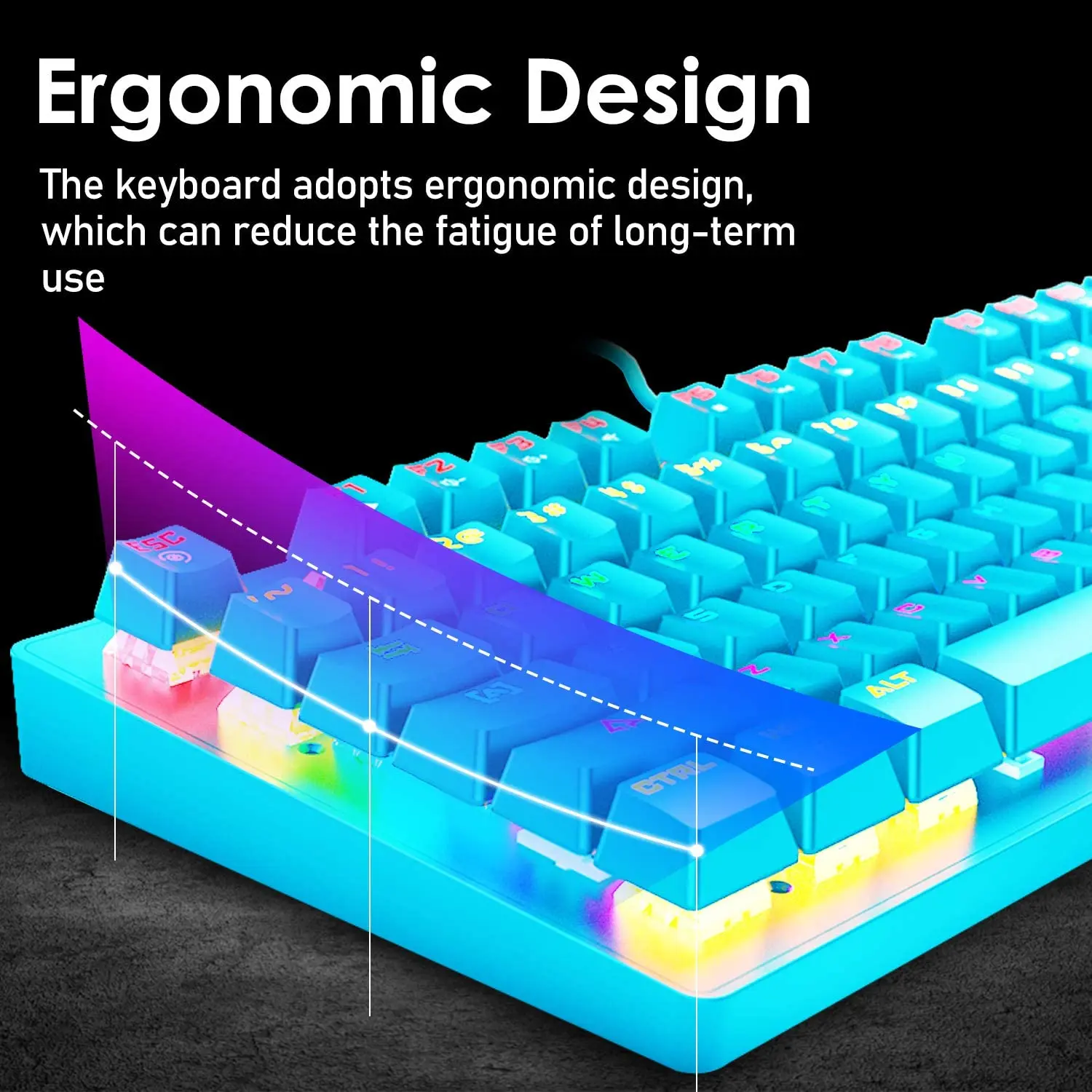 gaming mechanical keyboard 87 keys wired usb game keyboards rgb mix backlit blue switch teclado mecánico for laptop pc mouse free global shipping