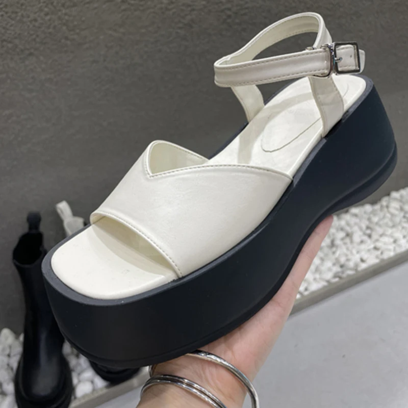 

Женские сандалии на плоской платформе, летние шлепанцы, Дизайнерские повседневные Нескользящие туфли, 2023