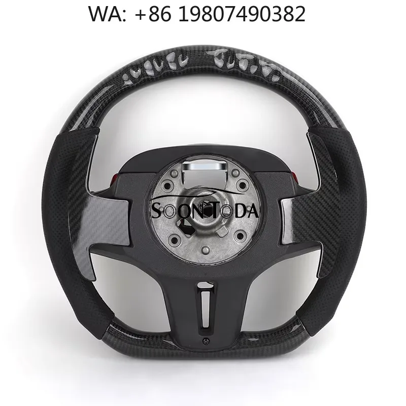 Фото Красный руль из карбона и кожи с кнопками M1/M2 и LED-дисплеем для BMW X5, G20, G29, Z4, G05, G01, G06, G38, G30, M2, M3, M4, M5, F90 (модифицированный) №1