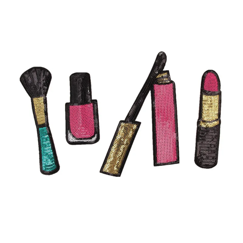 

4Pcs Fashion Patches Badges For Woman Shirt Embroidery Sequins Lipstick Perfume Patch DIY Bags Clothing Decorativas Accessories