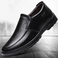 2022 new pu leather mens casual shoes flats formal dress shoes nonslip slip on black mens loafers breathable male footwear