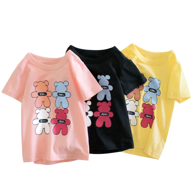 

2022 Summer Children's T-shirt Girls Cartoon Short Sleeve Girls New Korean Jacket Fashion Clothes Boutique Outfits Baby Girl Hot