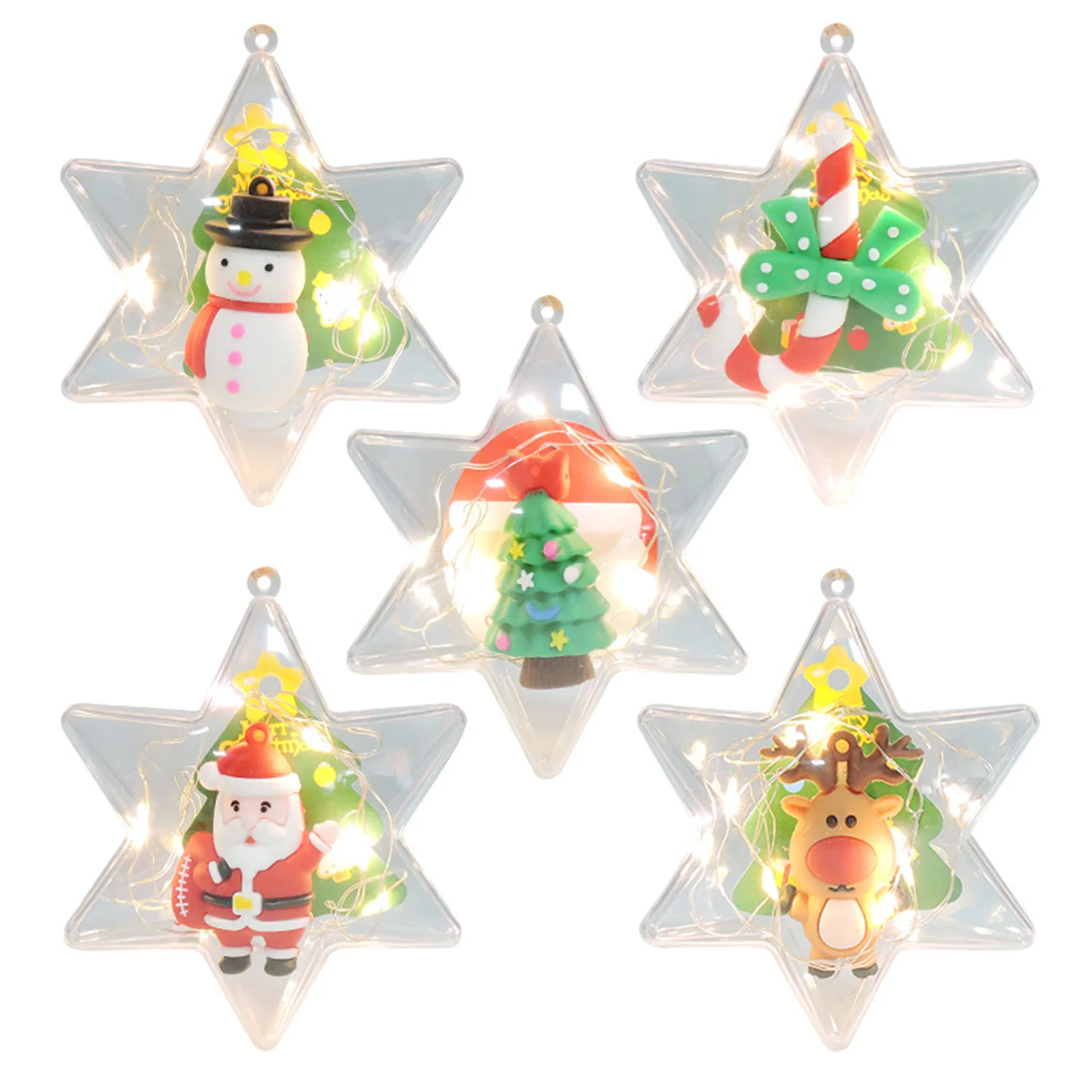 

Рождественская елка, светящаяся планка, Санта-Клаус, снеговик, Елочное украшение «сделай сам», прозрачные украшения, рождественские подвески, украшение