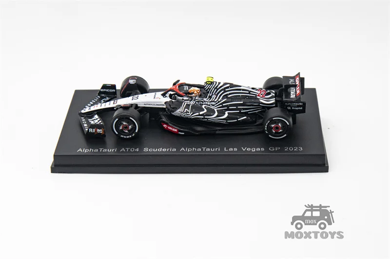 Spark 1:64 AlphaTauri AT04 No.22 Scuderia Las Vegas GP 2023 Yuki Tsunoda Литая под давлением модель автомобиля
