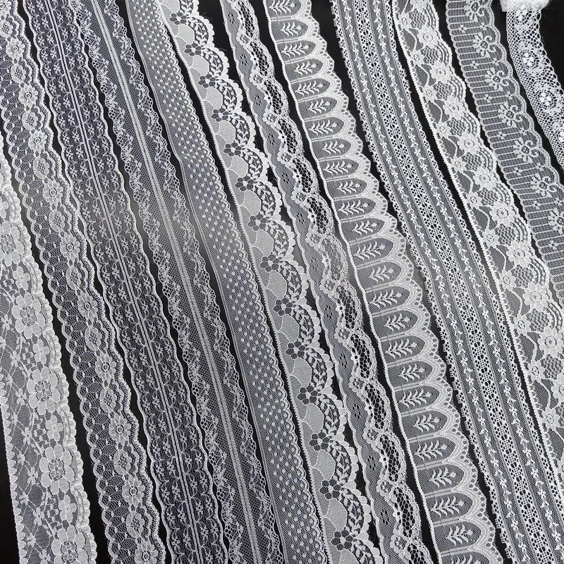 

10 Yard 38 Kinds of White Lace Ribbon African Lace Fabric for Craft Wedding Dress Clothes Material Sewing Accessories Decorative