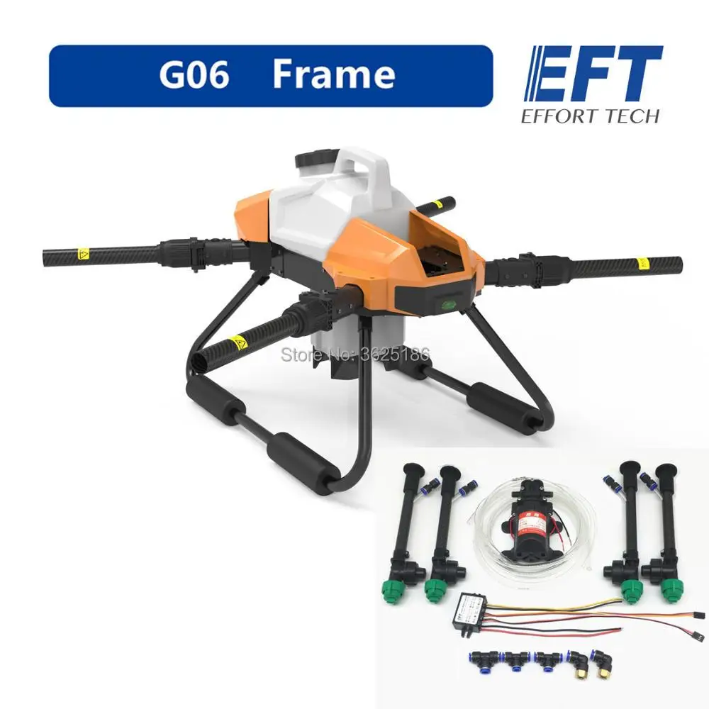 

EFT G06 Agricultural Spray Drone Frame DIYFour axis 6L 6KG1170mm Wheelbase Foldable Drone Frame UAV and spray system