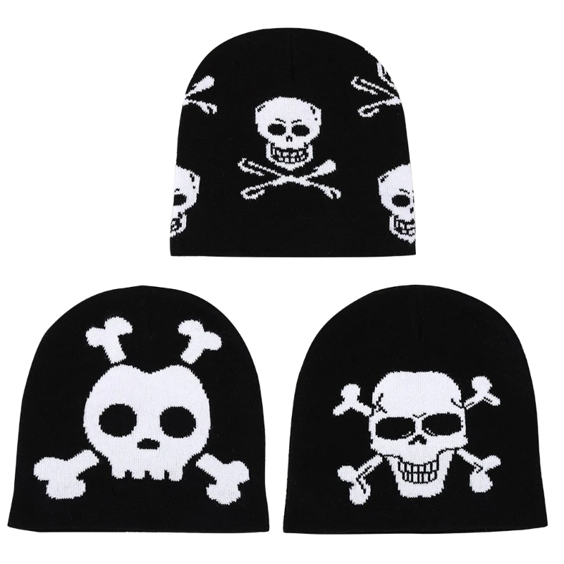 

Skull Beanie Hip Hop Unisex Beanie Jacquard Hat Warm Beanie Skull Cap HXBA