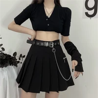 fashion 2022 summer women black sexy skirts japan style school pleated skirts for girls high waist plaid mini skirts women