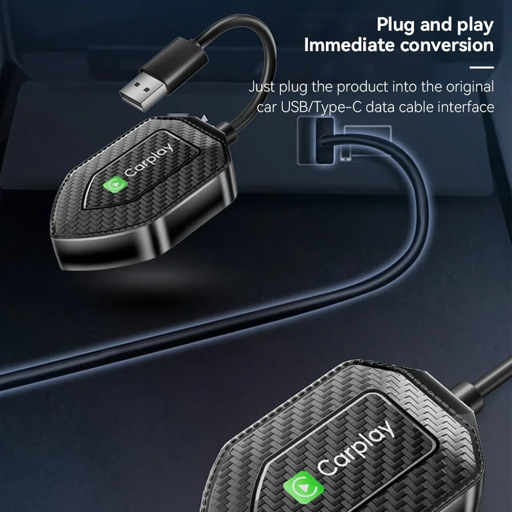 2 в 1 Carplay Android Auto Mini Box Беспроводной адаптер Проводной к беспроводному для телефона