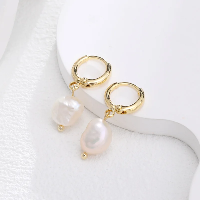 Серьги-Подвески ручной работы из нержавеющей стали с жемчугом