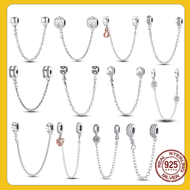 Женская серебряная циркониевая Цепочка с подвесками бусины соответствуют