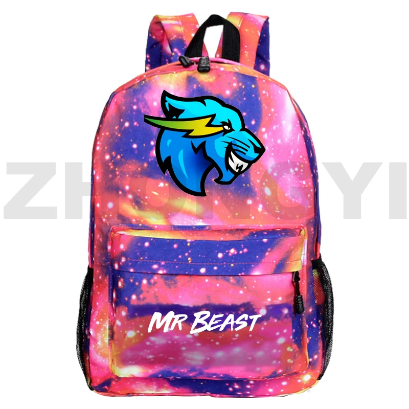 

New Cartoon Mr Beast Backpacks Trend Lightning Cat Bags for Women Boys Girls Canvas School Bag Travel Leisure Business Rucksack