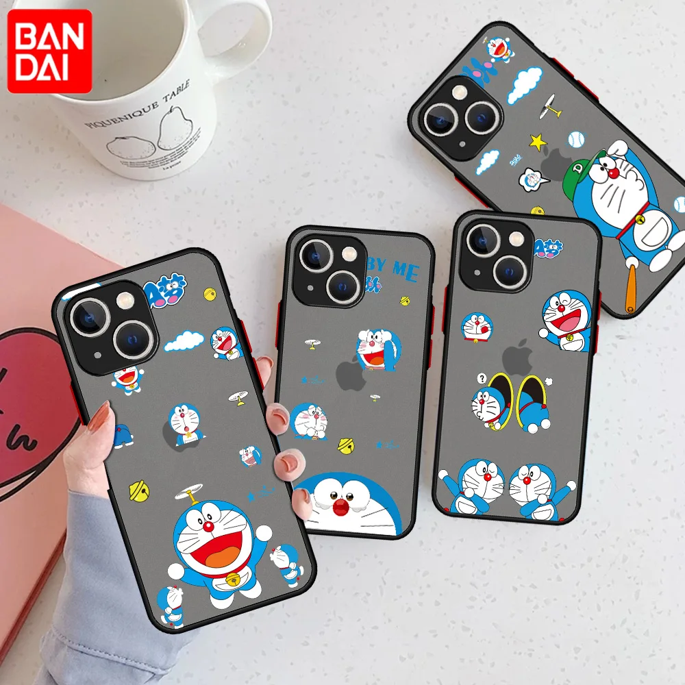 

Anime Doraemon Matte Case For Apple iPhone 13 Pro 11 12 7 XR X XS Max 8 6 6s Plus SE 2022 Soft Phone Cover