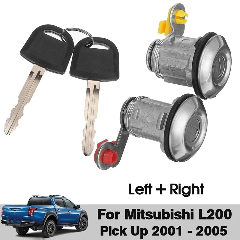 

1 Set Front Left Right Door Lock Barrel & Keys for Mitsubishi L200 Pick Up 2001 2002 2003 2004 2005