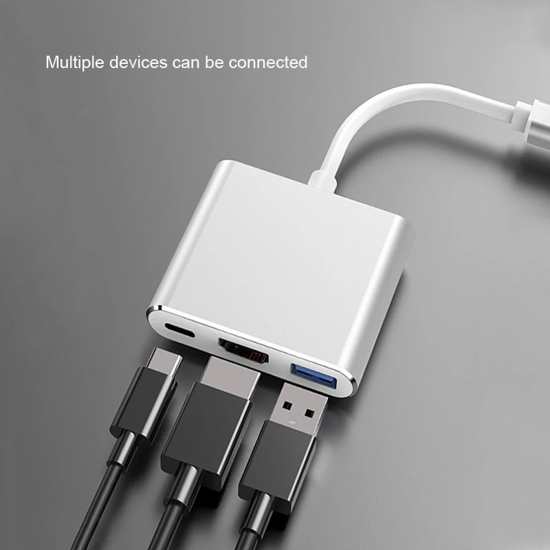 Фото Многопортовый USB-концентратор Type-C с поддержкой 4K HDMI и зарядкой USB-C PD, кабель-адаптер USB 3.1 для Macbook Air Pro XPS 13 15 №2