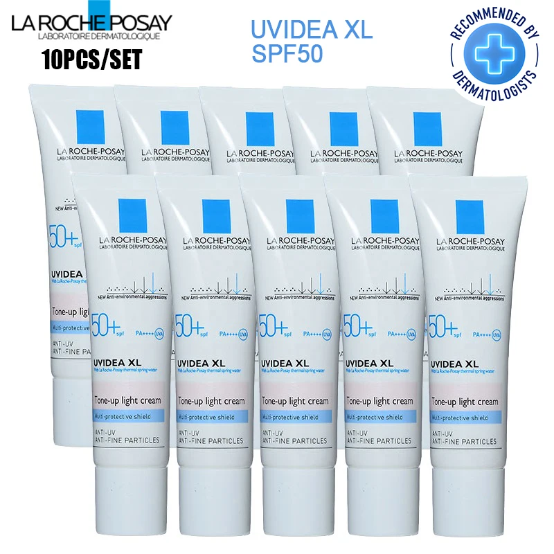 

10pcs La Roche Posay UVidea Tone-Up Light Cream Physical Sunscreen SPF 50+ Pre-Makeup Brighten Antioxidant For Sensitive Skin