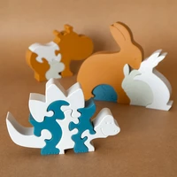 3d soft silicone puzzle jigsaw baby toys cartoon animal puzzles intelligence kids early educational toys hand grab board newborn