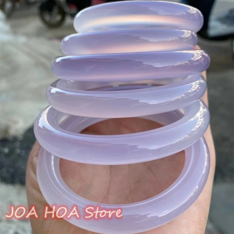 Браслет из натурального халцедона с высоким содержанием ледяного порошка