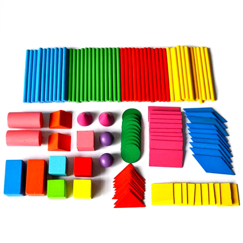 

Mathematics Montessori Teaching Aids Counting Sticks Geometry Shape Chips 3D Geometry Blocks Math Toys for Children GYH