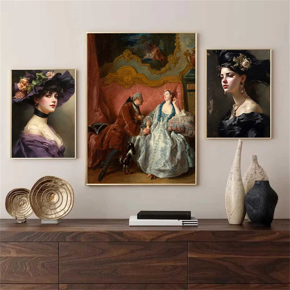 Классическая картина маслом Постер винтажная Картина на холсте портрет молодой