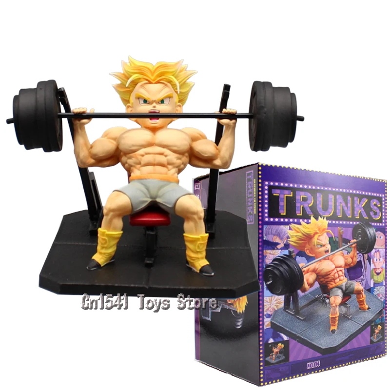 

11.5cm Anime Doll Dumbbell CB Trunks Dragon Ball Figures GK Muscle Trunks Action Figure PVC Model Collection Decoration Toys